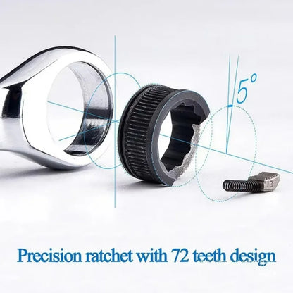 1 PCS Short Handle Quick Ratchet Wrench Opening Torx Dual-purpose Wrench Two-way Labor-saving Auto Repair Hardware Wrench Tool