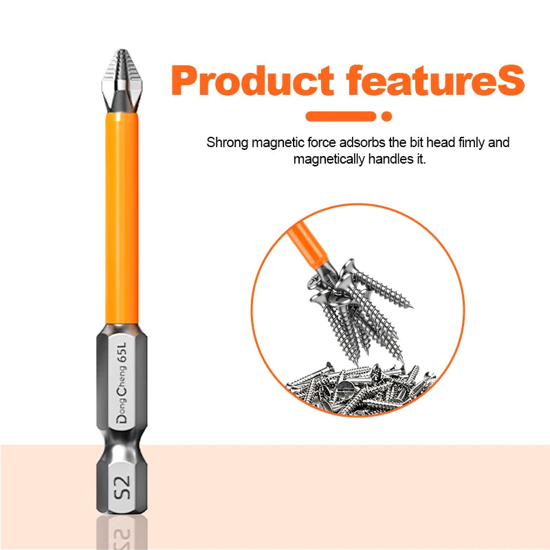 Anti Slip Bits Magnetic Screwdriver Bit Set S2 Alloy Steel Impact Resistance Hex Shank Alloy Steel Bits Suitable for Power Tools