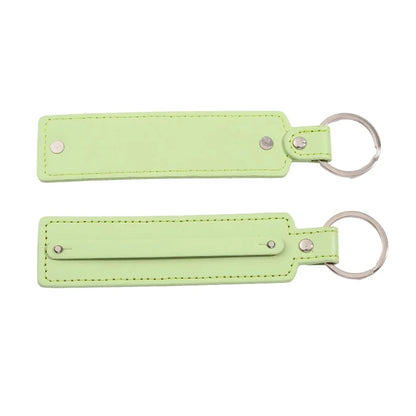 50pcs/lot PU Leather Keychain with 8mm Slide Bar Keyrings Key Holder Fit for 8mm DIY Slide Charms