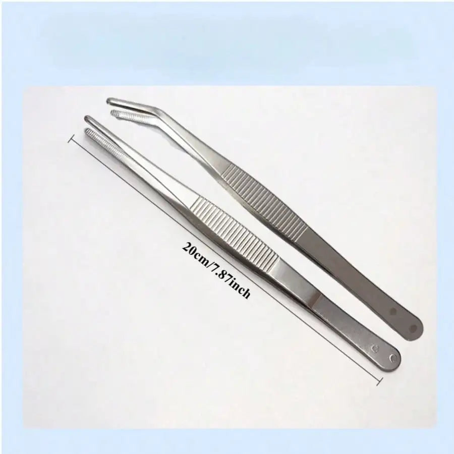 2pcs Precision Long Handle Tweezers - Straight & Curved Dual Tips, Suitable for Gardening,Home,Office,Art & Laboratory Work