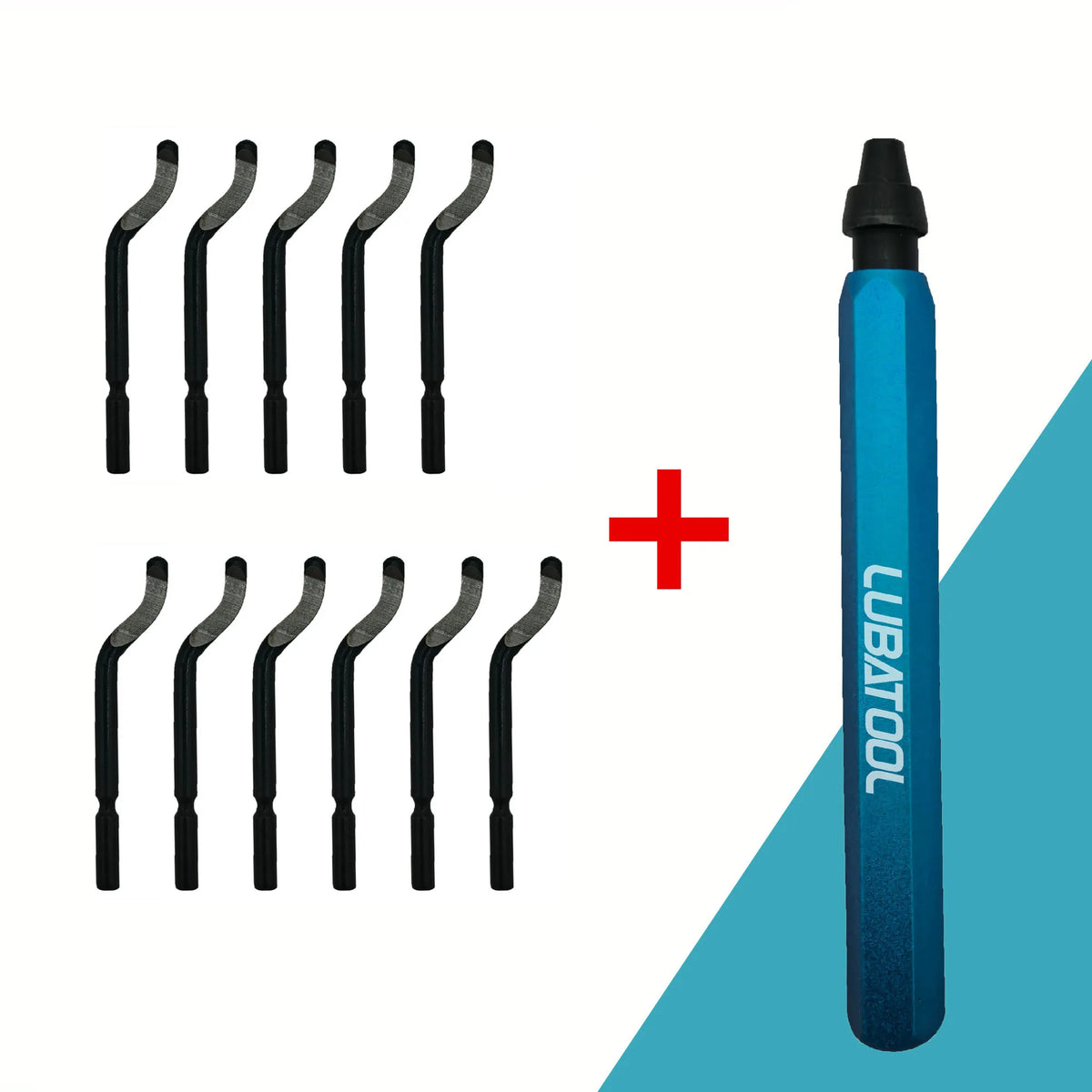 LUBATOOL Deburring Tool with 11 HSS Steel Blades, 360 Degree Rotary Head Deburring Tool for Metal Resin Plastic 3D Printing Wood