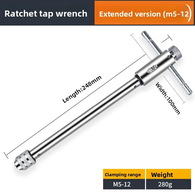 Manual Tap and Die Set with Drill Bits Reamers and Handle Tools for Thread Cutting DIY Hardware Kit Durable Steel