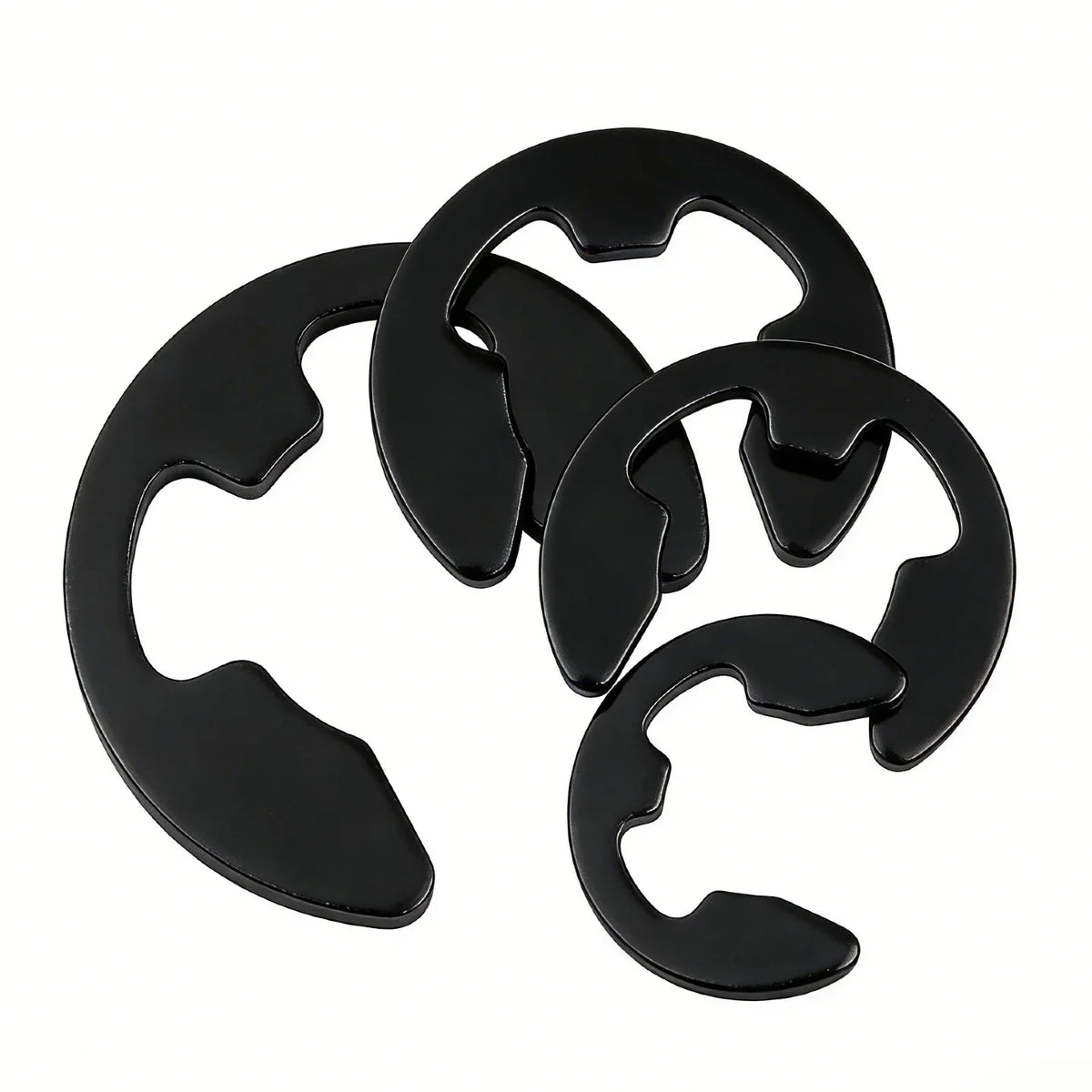 352/521Pcs Black Carbon Steel External Snap Retaining Rings Assortment Kit C-Clips E-Clips for Shaft Axle Studs Hardware