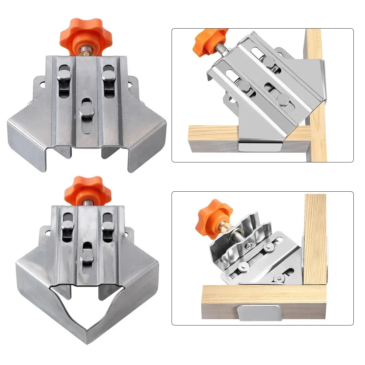 Corner Clamp Steel 90 Degree, Right Angle Clamp Carpenter Quick Splicing Clamp With Adjustable Swing Jaw for DIY Framing Welding