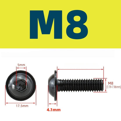 ISO 7380-2 10.9 Grade High Tensile Black Carbon Steel Button Head Hex Socket Screw with Flange M5 M6 M8 Collared Bolt