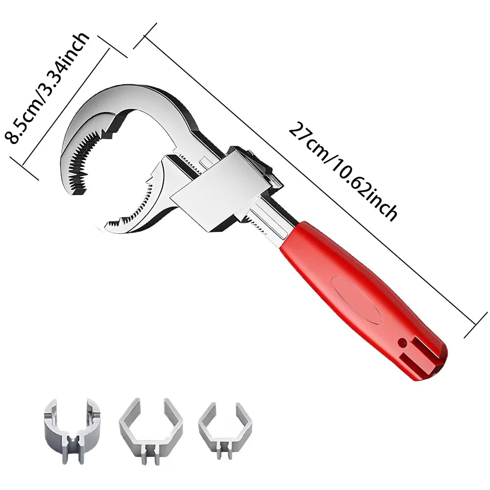 1-piece pipe wrench, large opening bathroom wrench, multi-purpose plumbing tool, can adjust and repair water pipes and pipes