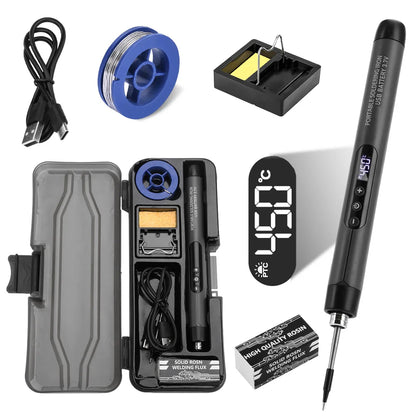 Soldering Iron Mini Small Soldering Iron Set Portable Household Type-C Interface 600mAh Battery Adjustable Temperature