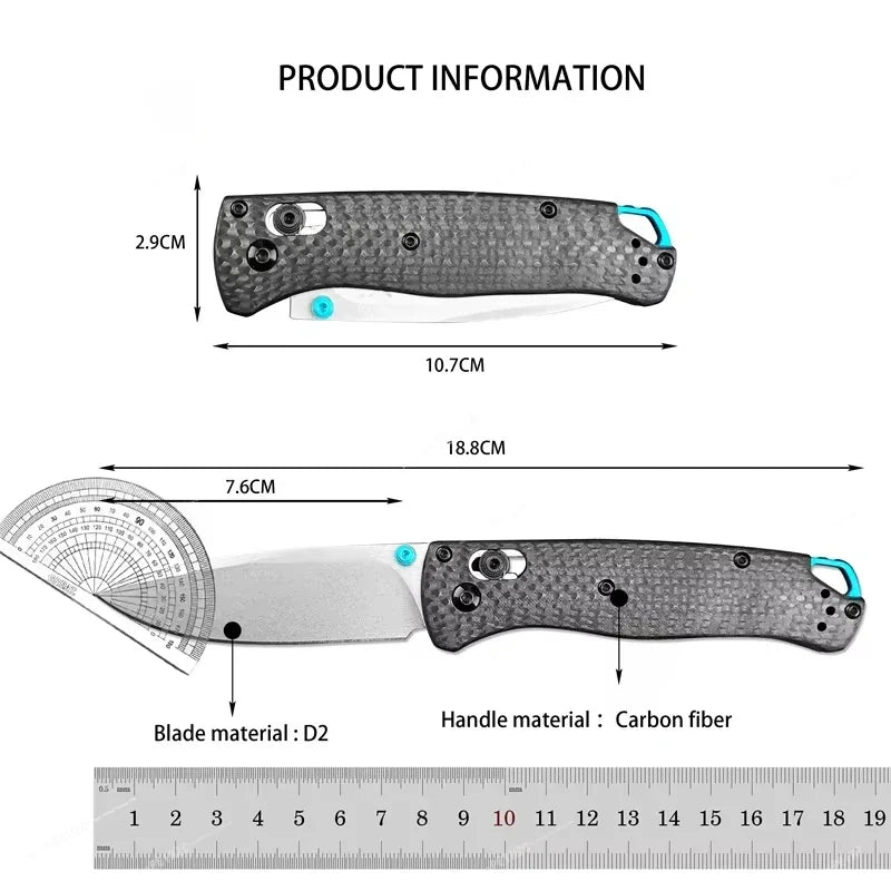 BM 535 Bugout Ax Lock Folding Knife, S90V / Damascus Blade Outdoor Camping Hiking EDC Fishing Knife Jungle Adventure Tool Gift