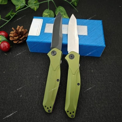 9400 Aluminum Handle Folding Knife V-shaped Knife Grinding, Single-handed Operation- Practical Cutting Knife High-hardness D2 Blade - Daily Portable Fruit Knife - Essential Cutting Knife for Outdoor Camping and Exploration