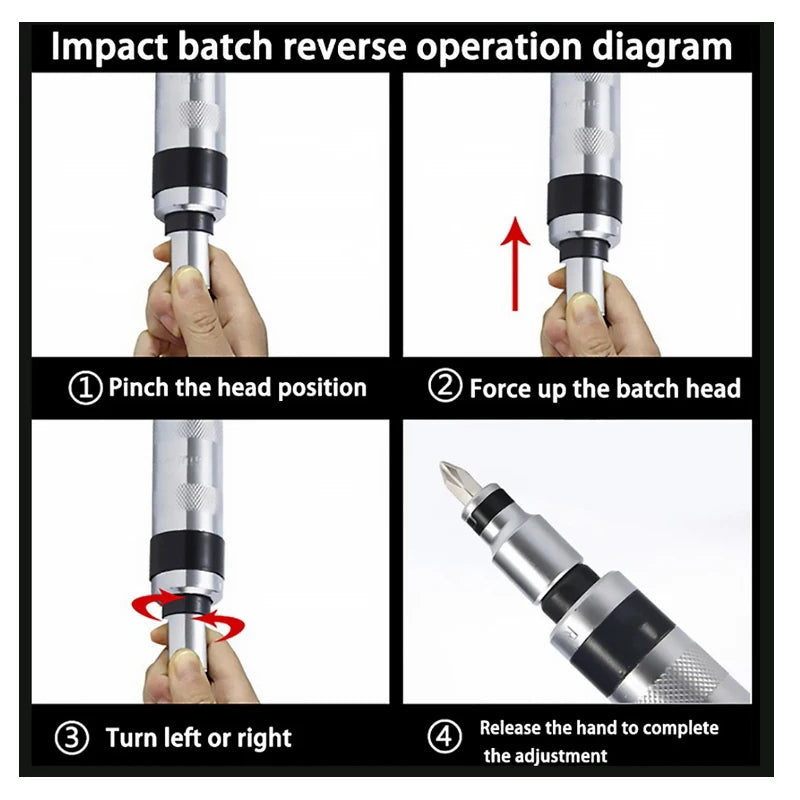 13 Piece Impact Screwdriver Set Hand Impact Driver Bits Heavy Duty Combination Impact Hardware Bits Corrector Screwdriver Set