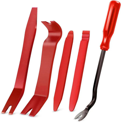 5PCS Car Trim Removal Tool Kit, No-Scratch Pry Tool for Door Panel Clip Dashboard Audio Interior Dismantle, Auto Repair Tool Set