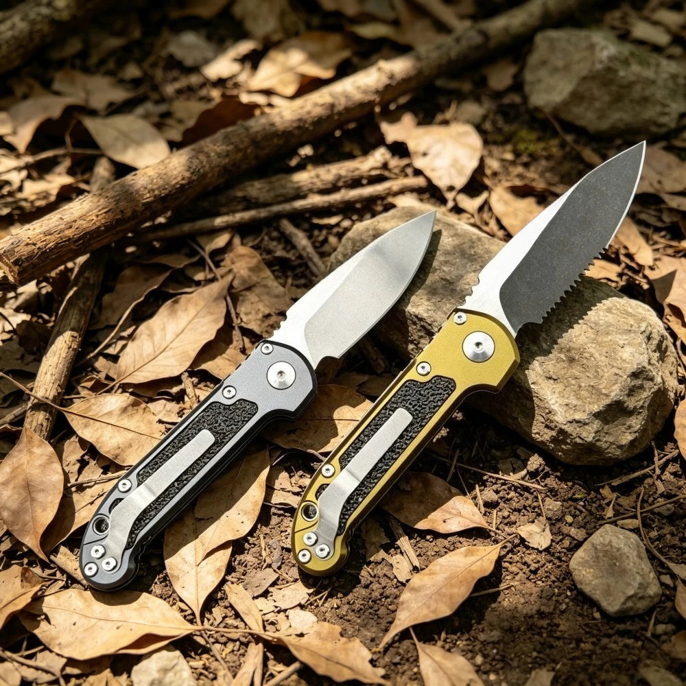 EDC Portable Folding Knife D2 Blade Aluminum Handle Closes Nicely Daily Box Opening Outdoor Hiking Camping Fishing Mountain Climbing Survival Rescue Multi‑functional High Hardness Wear‑resistant Tool