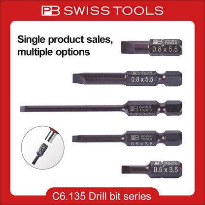 PB Swiss Tools 1/4 Inch Nano-Coated Precision Screwdriver Bit Set for Slotted Screws Cordless Electric Screwdriver Accessories