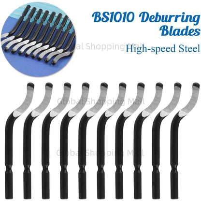 Deburring Tool Set NG1000 with 11 High Speed Steel Swivel Blades 360 Degree Rotary Head for Metal Resin Alu Copper Plastic PVC