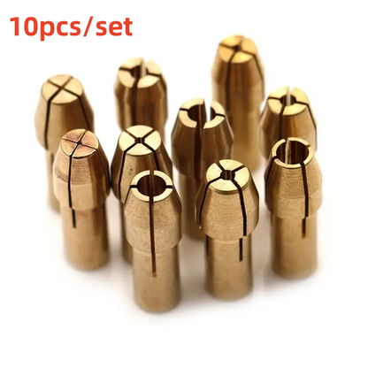 10Pcs/Set Mini Drill Chucks Adapter 0.5mm-3.2mm Mini Drill Chucks Chuck Adapter Micro Collet Brass For Power Rotary Tool