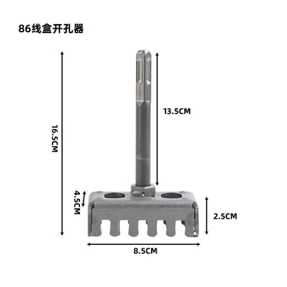 Square Hole Opener for SDS Plus Rotary Hammer Fast Wall Square Hole Puncher for Electrical Box Wall Slotting Installation Socket