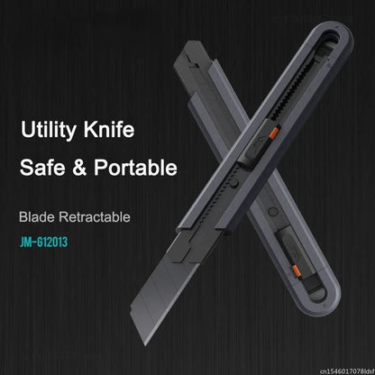 Jimihome 0.79inch Stretch Utility Knife Paper Cutters Carbon Steel Blades Pocket Knife with Safety Lock Handicraft Tool