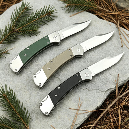 EDC Portable Folding Knife High Hardness Wear-resistant Blade G10 Handle Outdoor Camping Hiking Fishing Wild Climbing Exploration Multi-functional Tool