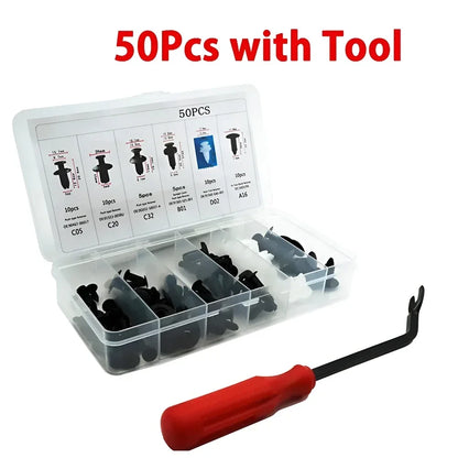 50/100pcs Auto Fastener Clip Kit Fender Rivet Clips Car Body Push Retainer Pin Rivet Bumper Door Trim Panel Retainer Car Clips