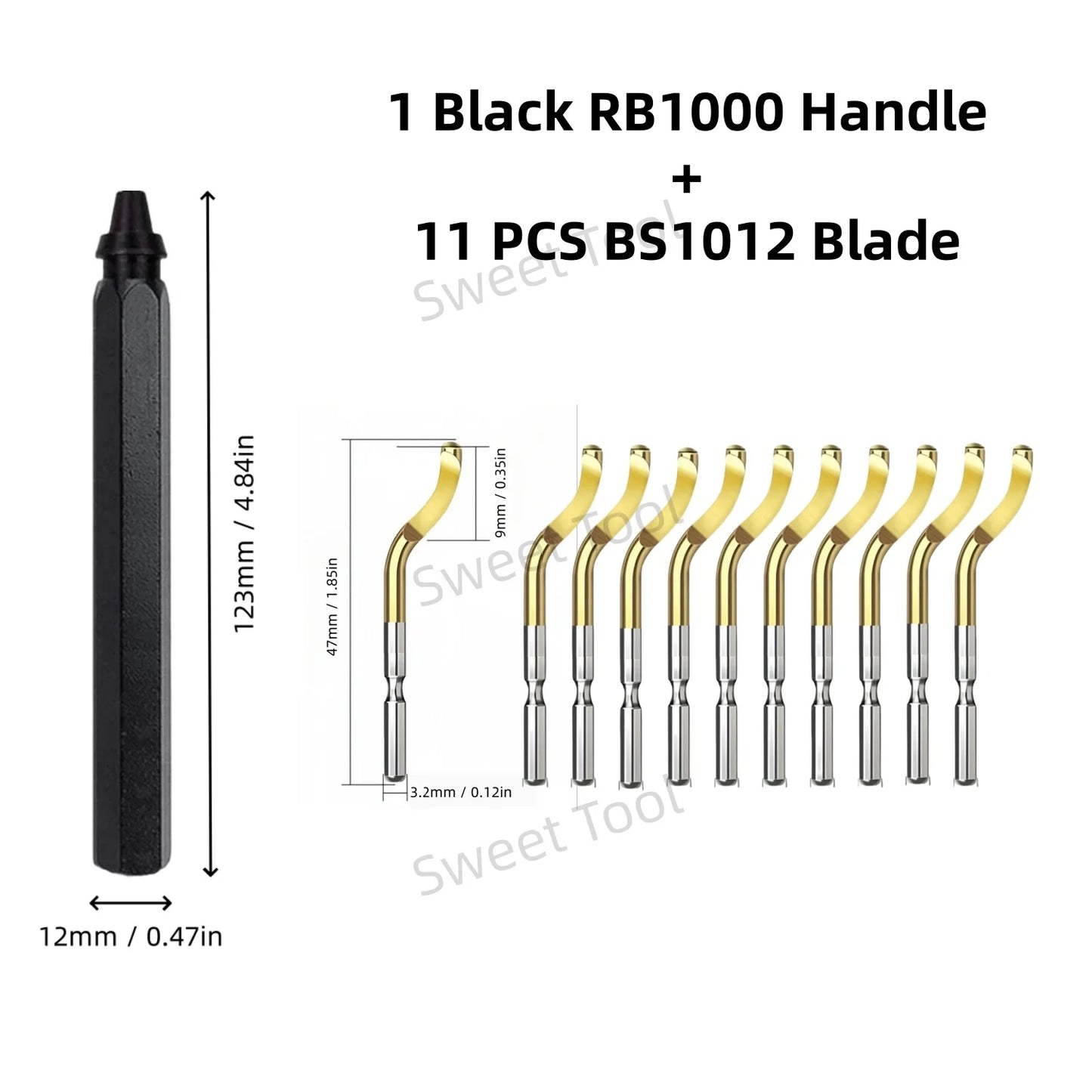 Deburring Tool Metal Handle with 1/10/11 Swivel Blades Burr Removal Reamer Tool for Plastic Metal Copper PVC Resin 3D Printing