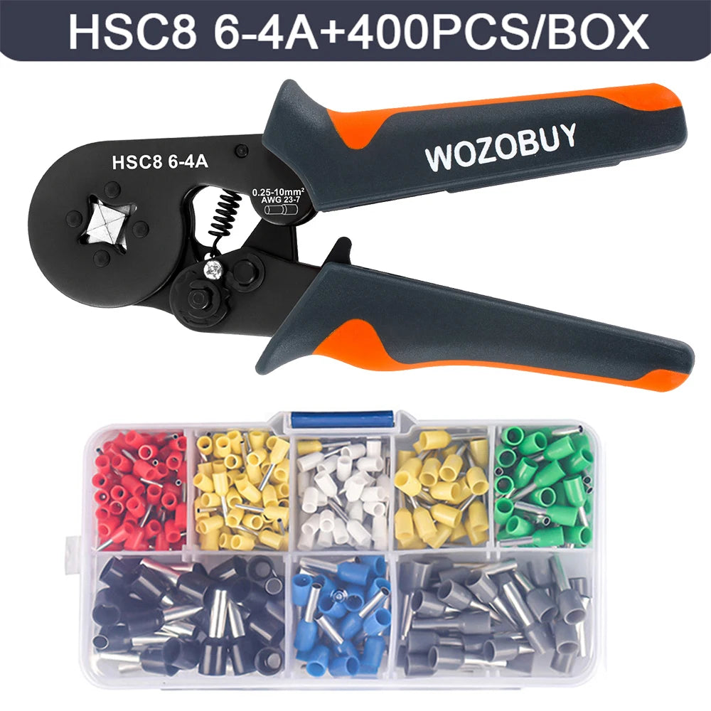 Ferrule Crimping Tool or Tool Kit,HSC8 6-6A/6-4A Ratchet Mini Electrical Clamp,for Tubular Terminal,WOZOBUY Brand Hardware Tool