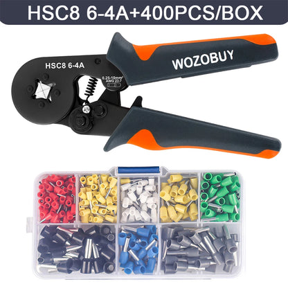 Ferrule Crimping Tool or Tool Kit,HSC8 6-6A/6-4A Ratchet Mini Electrical Clamp,for Tubular Terminal,WOZOBUY Brand Hardware Tool