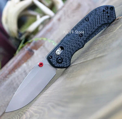 Mini Freek BM 565 Carbon Fiber Handle Portable Foldable Cutting Tool Multi-purpose Utility Camping EDC Hiking Trekking Premium Folding Pocket Knife