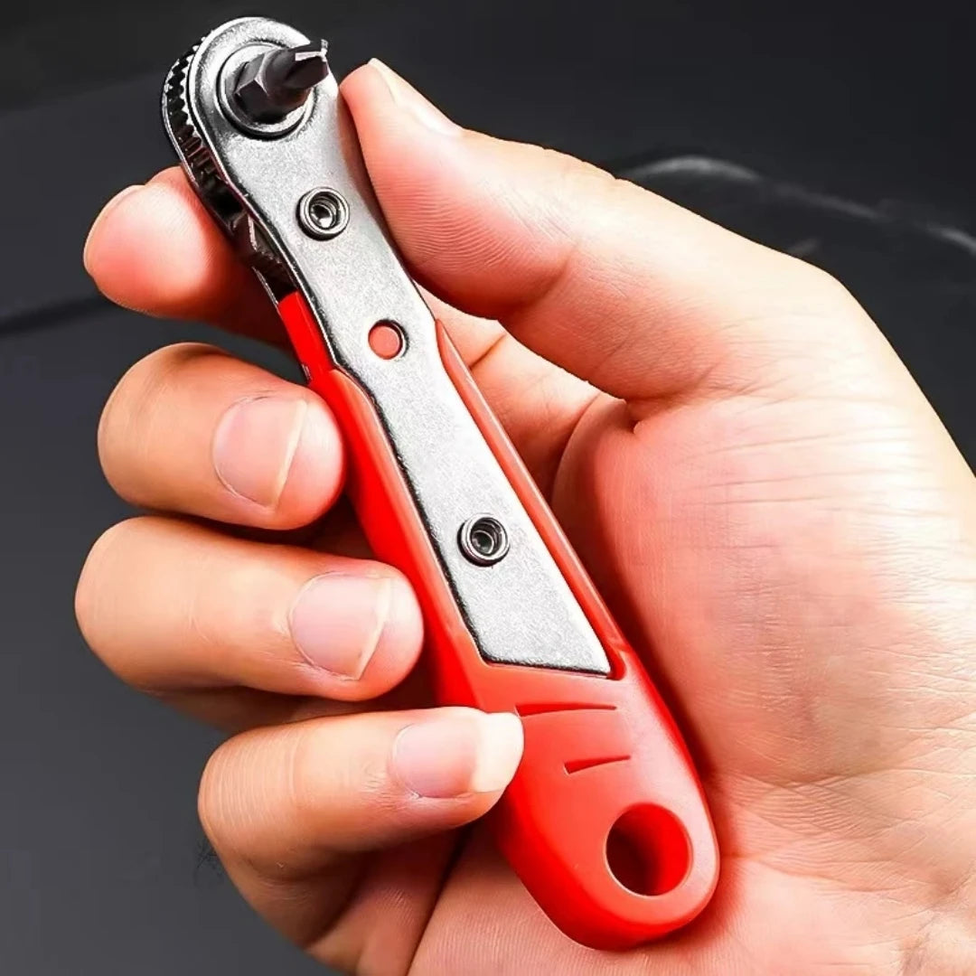 Right Angle Screwdriver Set T25, Mini Ratcheting 90 Degree Offset Wrench Kit, Pocket Tool for DIY Repair, Low Profile Bit Socket