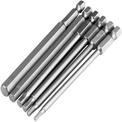 1/4" 100mm Hex Shank Head 8Pcs SAE Metric Allen Wrench Screwdriver Socket Bit Metric Magnetic Screwdriver Bits Set
