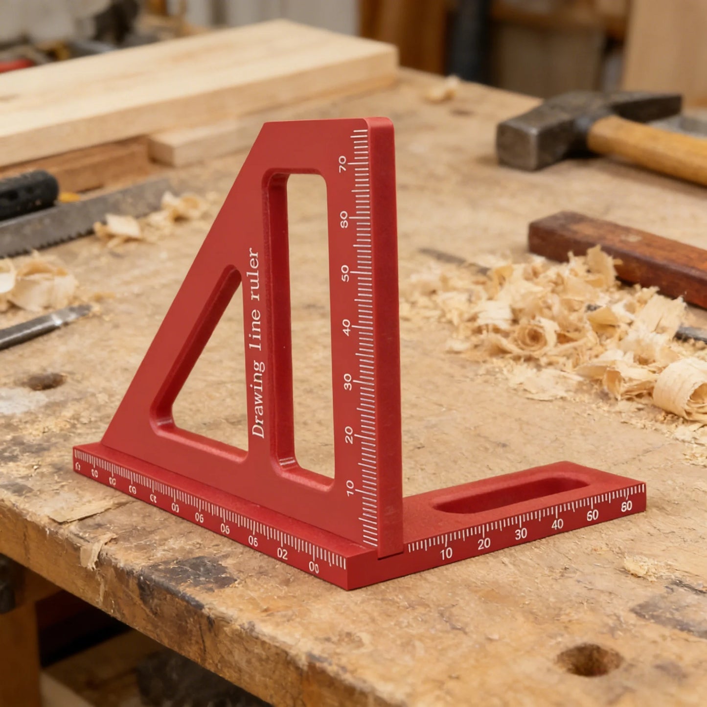 1/2PCS Woodworking Marking Tool Set,Center Line Scriber&45/90° Layout Square, Multi-Angle Plastic Measuring Gauge for Carpenters