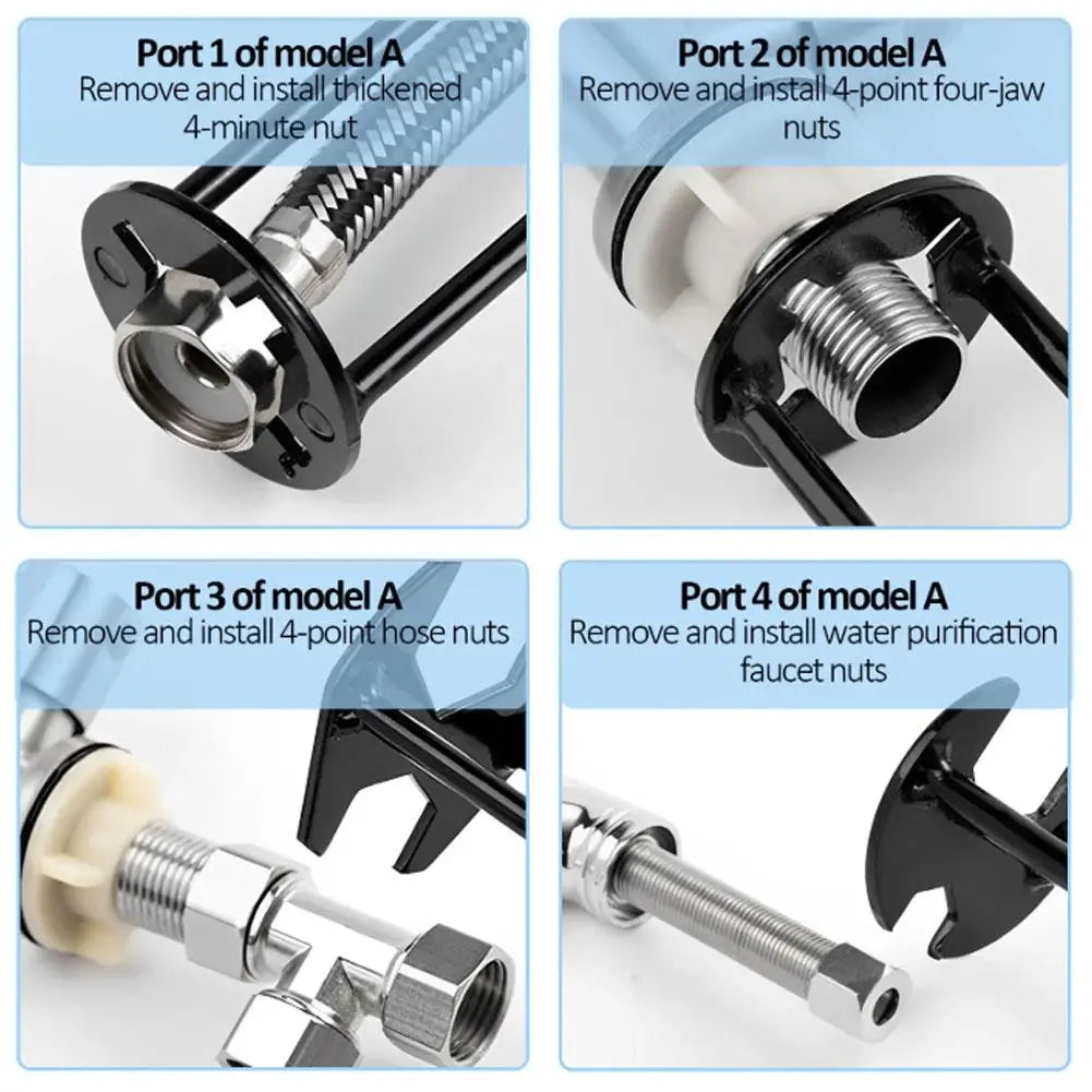 5-in-1 Sink Wrench Multifunctional Carbon Steel Faucet Hose Plumbing Pipe Wrench Bathroom Kitchen Sink Repair Set Hardware Tools