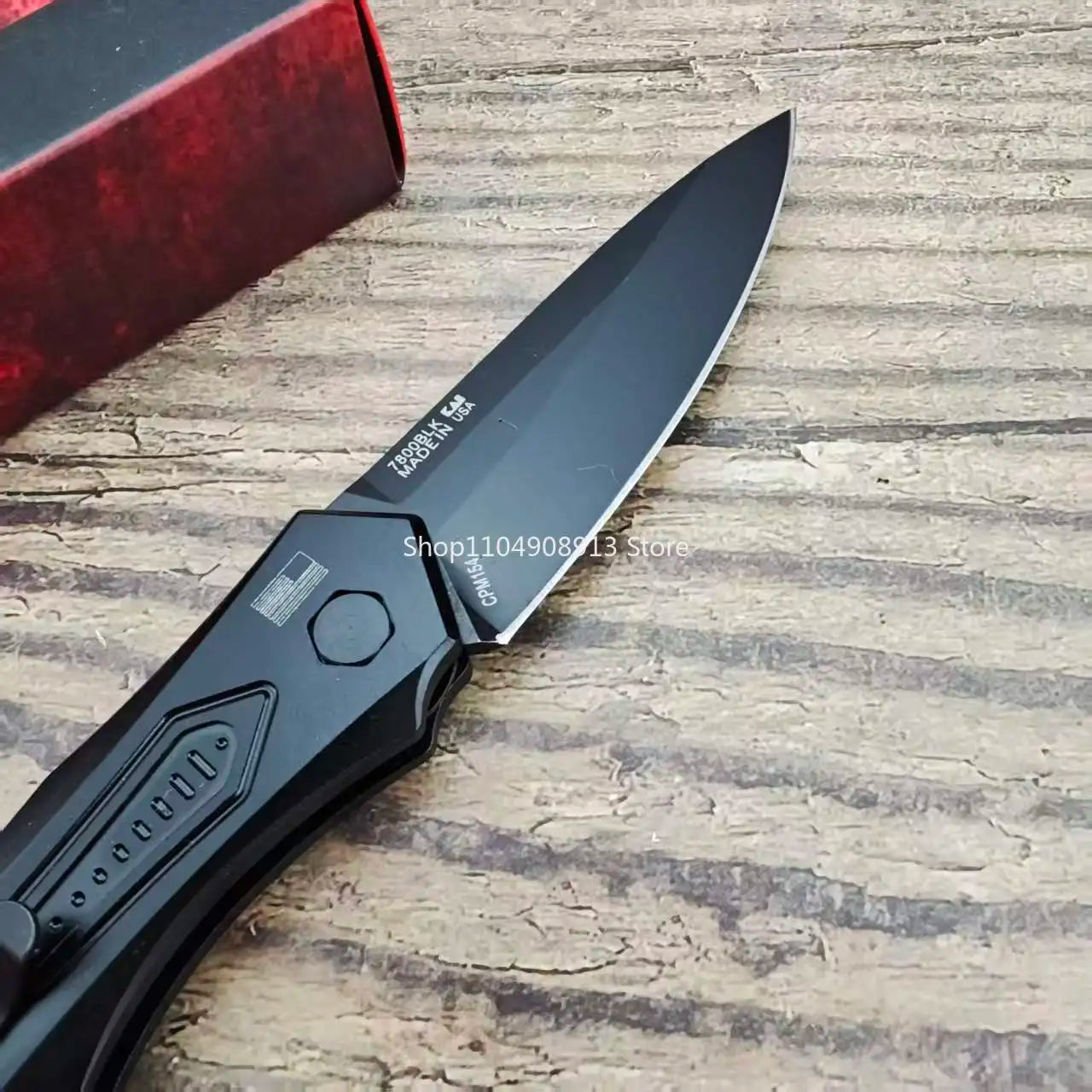 7800 LK Launch 6 KS Pocket Knife Black Plain Blade Aluminum Alloy Handle Outdoor Jungle EDC Hiking Utility Picnic Folding Knives