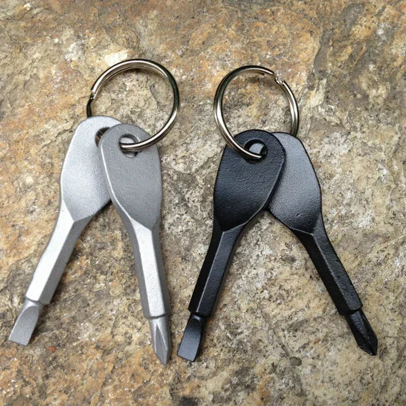 Pocket Maintenance Tool Multifunctional Portable Keychain Precision Cast Steel Micro Flat Head Screwdriver