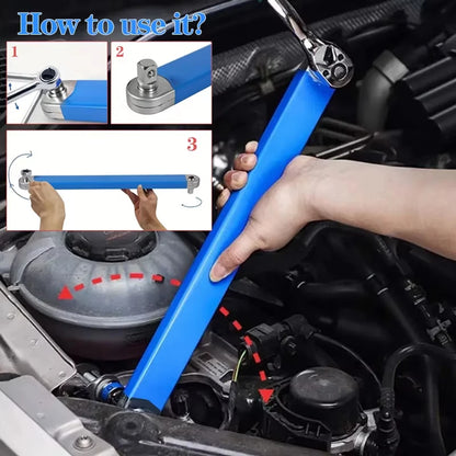 Heavy Duty Offset Extension Wrench Dual Purpose Adapter CR-V Steel Hand Tool for Impact Socket Ratchet Motorcycle Car Repair Hot