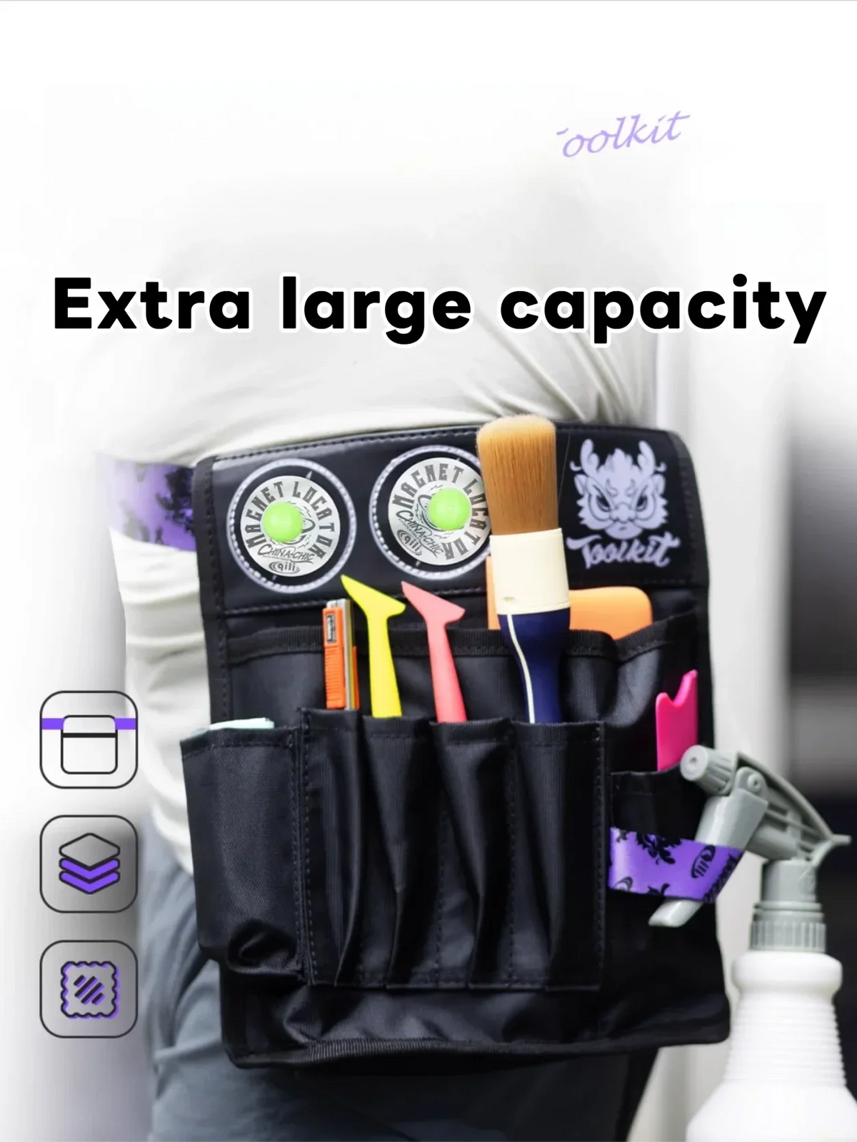 Convenient Multi-Functional Car Film Tool Kit Color Changing Car Wrap Storage Oxford Cloth Tool Waist Bag Professional Tool Bag