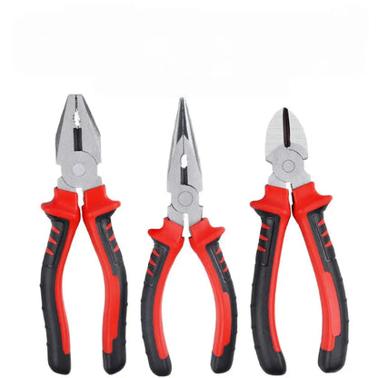 4 Types Pliers Set, Sprue Cutter Needle Nose Diagonal Cutter Combination Pliers for Wire Cutting Twisting Gripping DIY Repair
