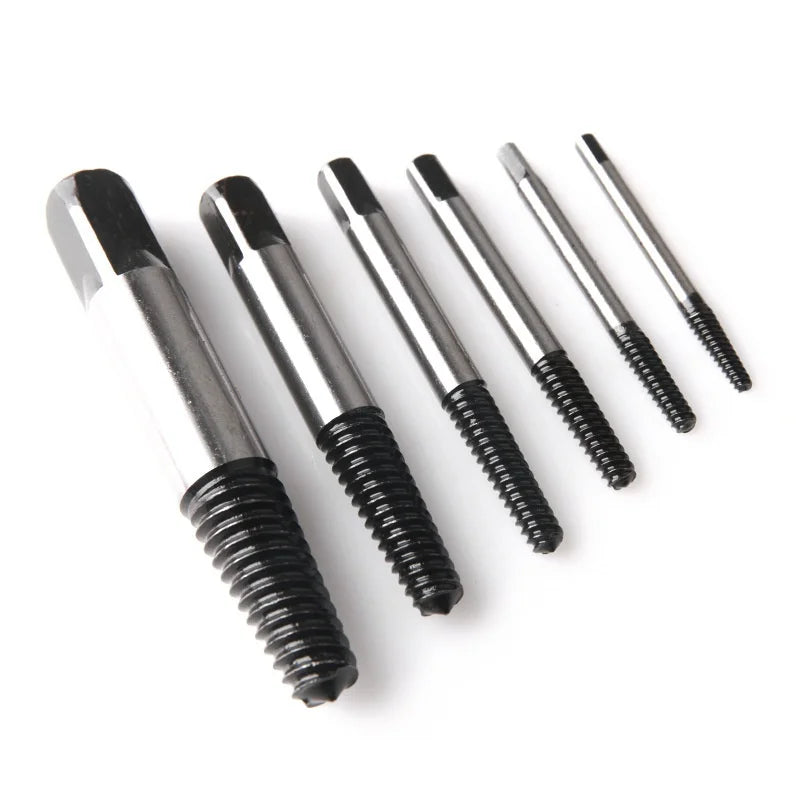 5/6PCS Broken Screw Extractor Set, Carbon Steel Double End Damaged Bolt Remover Drill Bits with Storage Case