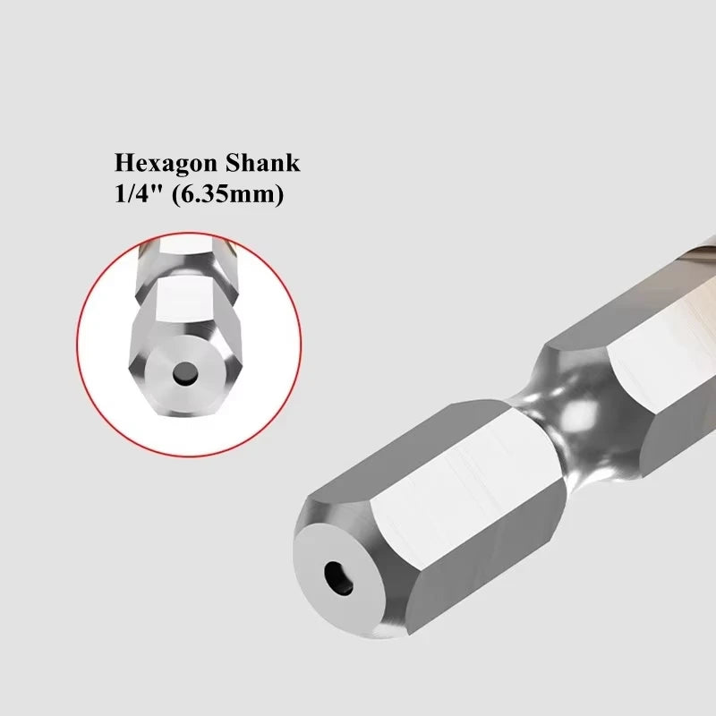M3 M4 M5 M6 M8 M10 Tap Drill Titanium Plated Hex Shank HSS Screw Machine Compound Hand Tools Metric Thread Tap Drill Bits Set