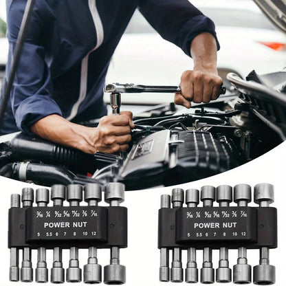 14pcs 5mm-12mm Hex Sockets Sleeve Nozzles Nut Driver Set Screwdriver Set Schroevendraaier Set Bits Sets Tools Socket Wrenches