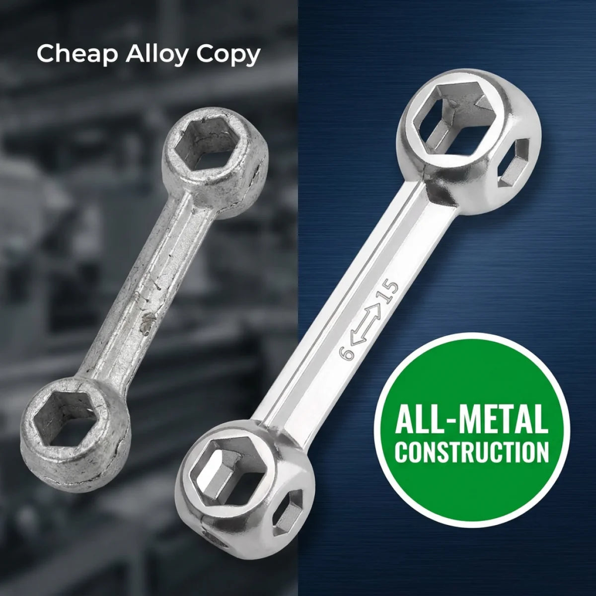 Premium Bone Wrench, Outperforms Zinc/Aluminum Alloy–for Bicycle, Motorcycle & Furniture Assembly