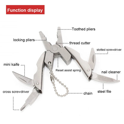 Mini Lightweight Multifunctional Turtle Back Pliers Portable Beetle Pliers Folding Pocket Tool for Outdoor Hiking & Keychain Use