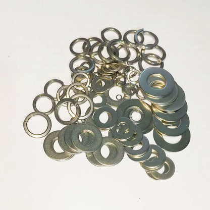 180Pcs Stainless Steel Locking Flat Washers/Spring Washers/Nut Combination Kit, M2 M2.5 M3 M4 M5 M6 M8 M10 Locking Spring Washers, Flat Washers and Nuts Hardware Tool Set, Stainless Steel Anti-Slip Fasteners Multi-Combination Set