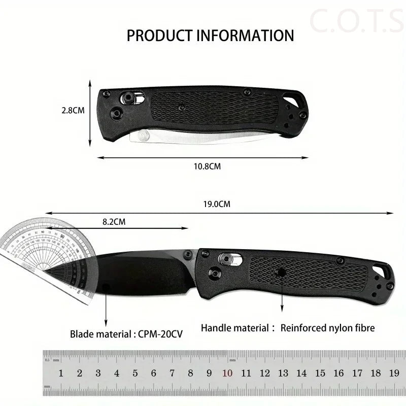 Bugout AXIS Lock BM 535 Folding Knife 440C Blade Nylon Fiber Handle Pocket EDC Outdoor Camping Knife Black Blade / White Blade