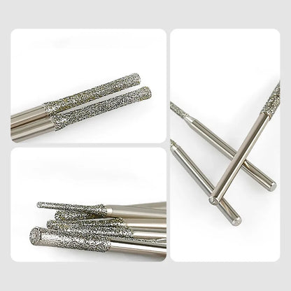 7/10PCS 0.8/1/1.2/1.5/1.8/2/2.5mm Diamond Coated Drill Bits with 2.35mm Shank Glass Jade Amber Jewelry Diamond Drill Bit