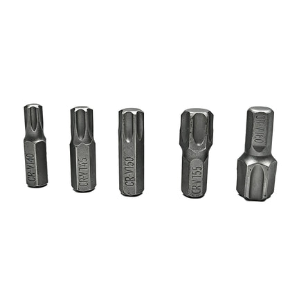 5pcs 5/16 Torx T40 T45 T50 T55 T60 CR-V Screwdriver Bit Set Extra Big Shank Screw Driver Bits For Repair Hand Tool Star Bit Kit