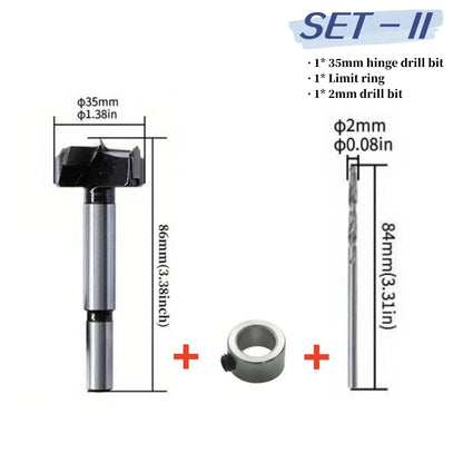 Woodworking 35mm Concealed Hinge Jig Kit or Drill Accessories, Hinge Boring Jig Drilling Guide Locator for Cabinet Cupboard Tool