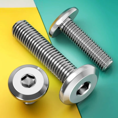 304 Stainless Steel Flat Head Hex Socket Furniture Screws M4 M5 M6 M8 Rivet Connector Bolt Allen Head Joint Bolt for Bed Cabinet