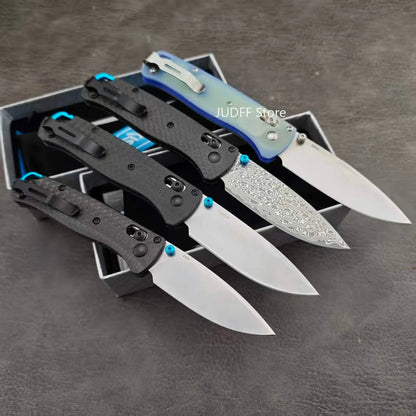Outdoor Pocket Knife - BM 535/ 533-3 AXIS Multifunctional Folding Knife, Utility Folder Tools, Carbon Fiber/ G10 Handle, with Pocket Clip, for Camping, Adventure Exploration, Hiking, Portable Fruit Cutter
