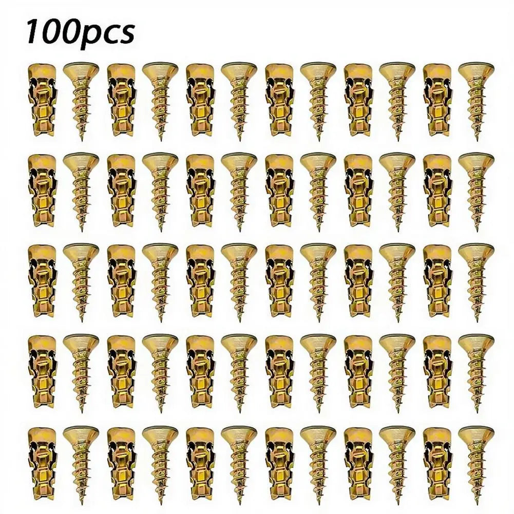 30/50/100pcs 6x14mm Short Expansion Screws Set Cabinet Door Hinge Stripped Thread Repair Screws Wall Anchors Fixer