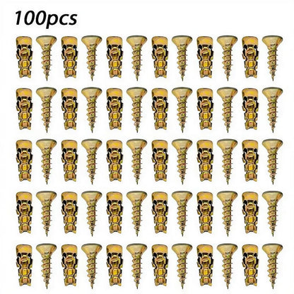 30/50/100pcs 6x14mm Short Expansion Screws Set Cabinet Door Hinge Stripped Thread Repair Screws Wall Anchors Fixer